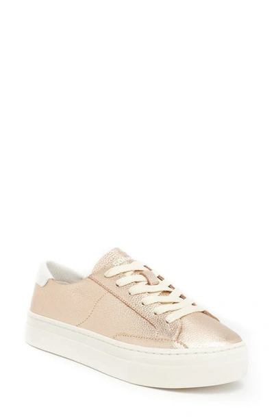 Soludos Ibizia Metallic Low-top Platform Sneakers In Rose Metallic