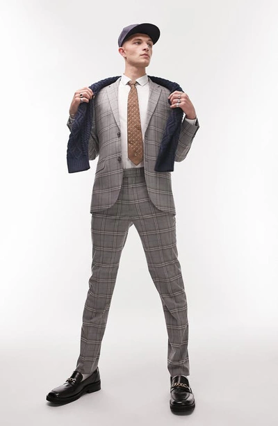 TOPMAN CHECK SLIM FIT TROUSERS 