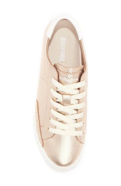 Soludos Ibizia Metallic Low-top Platform Sneakers In Rose Metallic