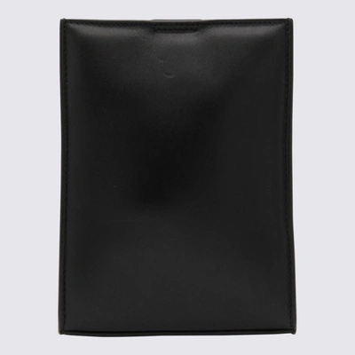 Shop Jil Sander Black Leather Tangle Crossbody Bag