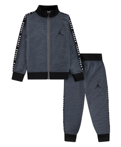 Shop Jordan Toddler Boys Air Tricot Jacket And Pants, 2 Piece Set In Carbon Gray