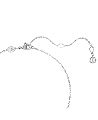 Swarovski Flower, Blue, Rhodium Plated Idyllia Pendant Necklace In Blue