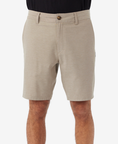 Shop O'neill Men's Reserve Light Check Hybrid 19" Outseam Shorts In Dark Khaki