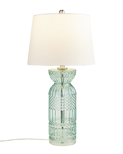 Shop Hampton Hill Luxuria Textured Glass And Acrylic Base Table Lamp In Blue