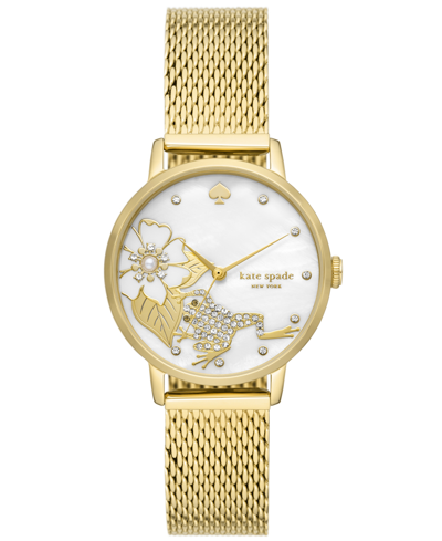 Shop Kate Spade Women's Metro Three Hand Gold-tone Stainless Steel Watch 34mm