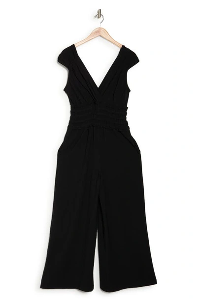 Shop Max Studio V-neck Cap Sleeve Jumpsuit In Black