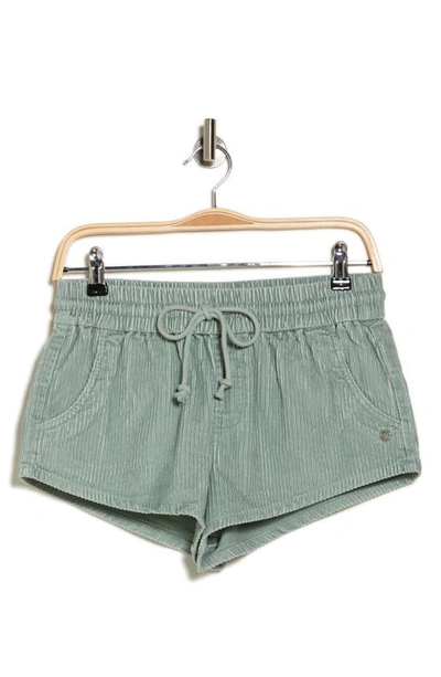 Shop Roxy Scenic Route Cotton Corduroy Shorts In Blue Surf