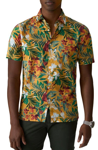 Shop Good Man Brand Big On-point Short Sleeve Organic Cotton Button-up Shirt In Tahiti Floral