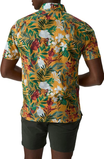 Shop Good Man Brand Big On-point Short Sleeve Organic Cotton Button-up Shirt In Tahiti Floral
