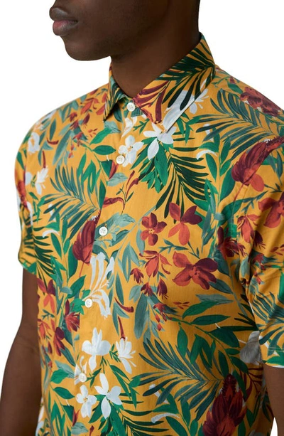 Shop Good Man Brand Big On-point Short Sleeve Organic Cotton Button-up Shirt In Tahiti Floral