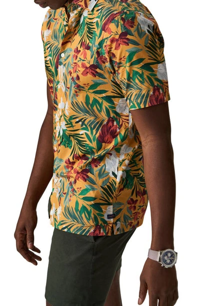 Shop Good Man Brand Big On-point Short Sleeve Organic Cotton Button-up Shirt In Tahiti Floral