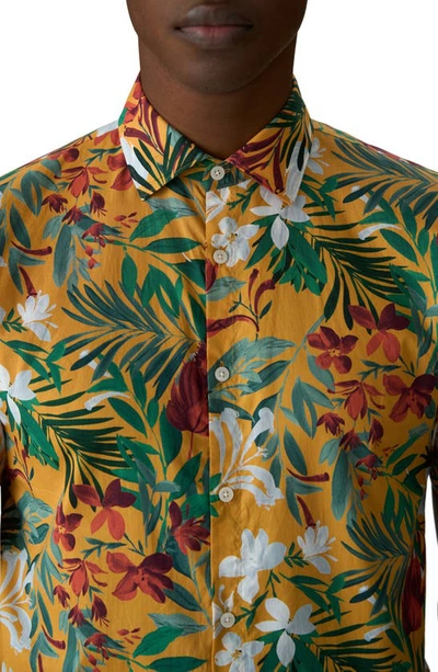 Shop Good Man Brand Big On-point Short Sleeve Organic Cotton Button-up Shirt In Tahiti Floral