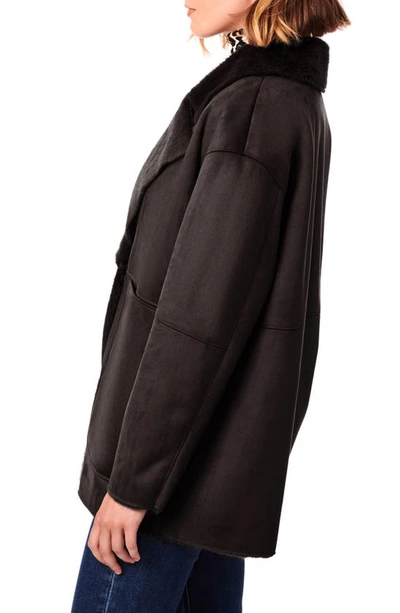 Shop Bernardo Faux Shearling Coat In Black