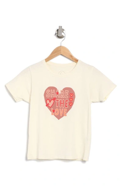Shop Hi Res Share The Love Graphic T-shirt In Washed Marshmallow