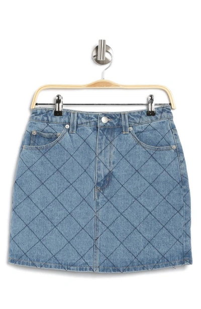 Shop Obey Kallie Cotton Denim Miniskirt In Light Indigo