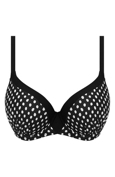 Shop Fantasie Santa Monica Underwire Molded Bikini Top In Black/ White