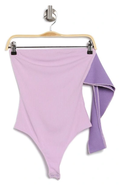 Shop N By Naked Wardrobe Two-tone Bodysuit In Bloom/ Purple
