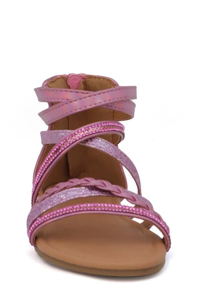 Shop Yoki Kids' Chantal Metallic Gladiator Sandal In Pink