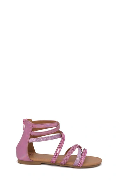 Shop Yoki Kids' Chantal Metallic Gladiator Sandal In Pink