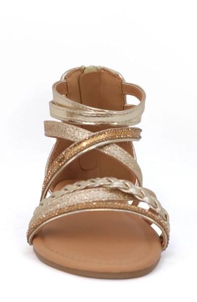 Shop Yoki Kids' Chantal Metallic Gladiator Sandal In Gold
