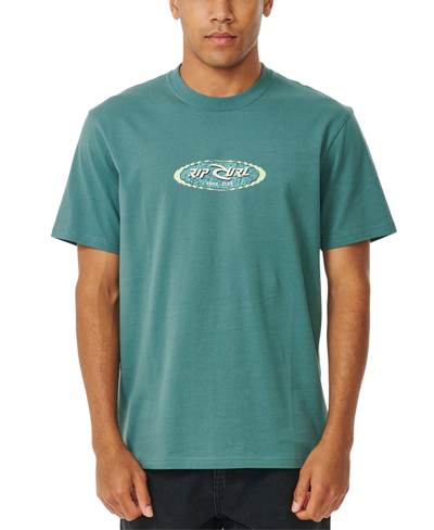 Shop Rip Curl Men's Fader Oval Short Sleeve T-shirt In Bluestone