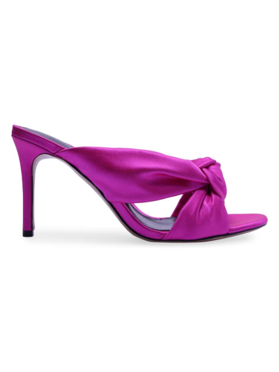 Shop Alexandre Birman Women's Kacey Satin Sandals In Neon Pink