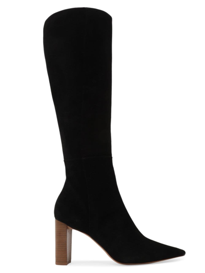 Shop Alexandre Birman Women's Elisa 85mm Suede Side-zip Boots In Black