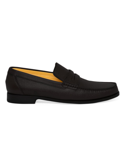 Shop A. Testoni' Men's Bracciano Leather Loafers In Black