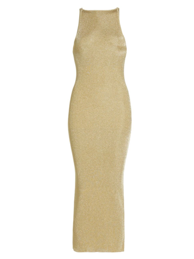 Shop A.l.c Women's Ashley Knit Sleeveless Midi-dress In Bright Gold