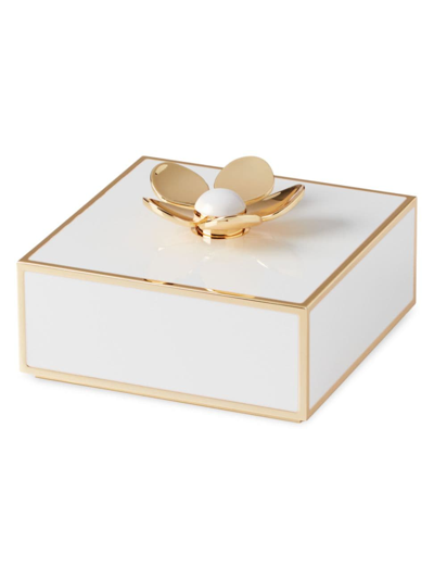 Shop Kate Spade Make It Pop Floral Box In Gold Plate