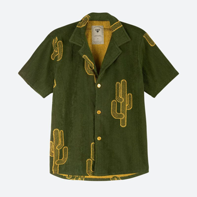 Shop Oas Mezcal Terry Shirt In Green