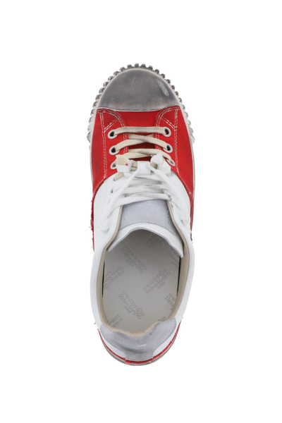 Shop Maison Margiela New Evolution Sneakers In White,red