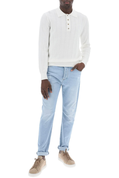 Shop Brunello Cucinelli Leisure Fit Jeans With Tapered Cut In Light Blue