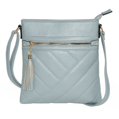 Shop Nicci Ladies' Crossbody Bag With Quilt Design In Blue