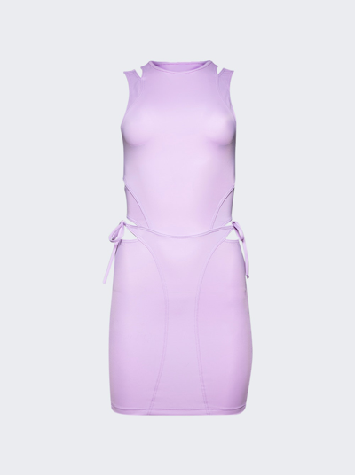 Shop Vetements Deconstructed Bikini Dress In Lilac