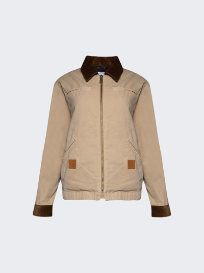Shop Sporty And Rich Worker Jacket In Tan
