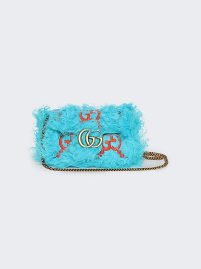 Shop Gucci Marmont Super Mini Bag In Turquoise