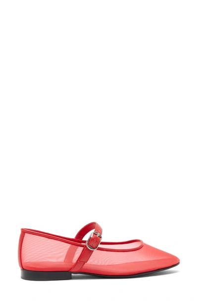Shop Jeffrey Campbell Rebb Mesh Mary Jane Flat In Red