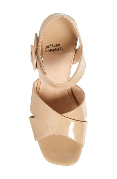 Shop Jeffrey Campbell Amma Platform Slingback Sandal In Dusty Beige Patent