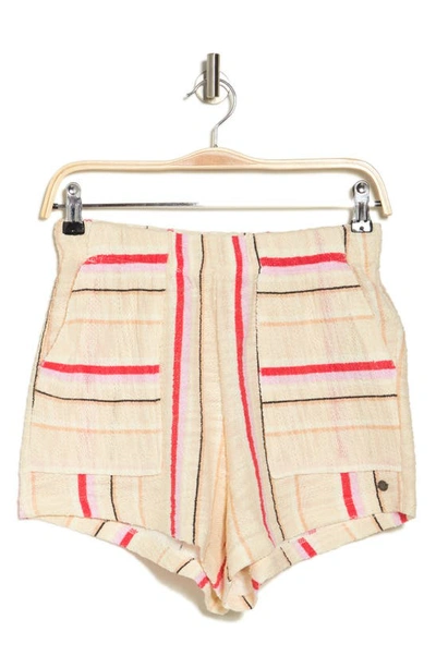 Shop Roxy Todos Santos High Waist Stripe Shorts In Isla Stripe