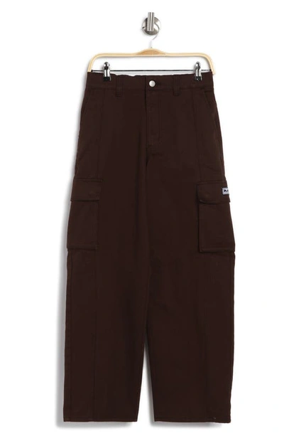 Shop Obey Search High Waist Cargo Jeans In Java Brown