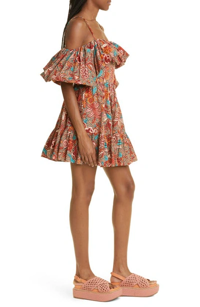 Ulla Johnson Lila Floral Cold Shoulder Dress In Primrose