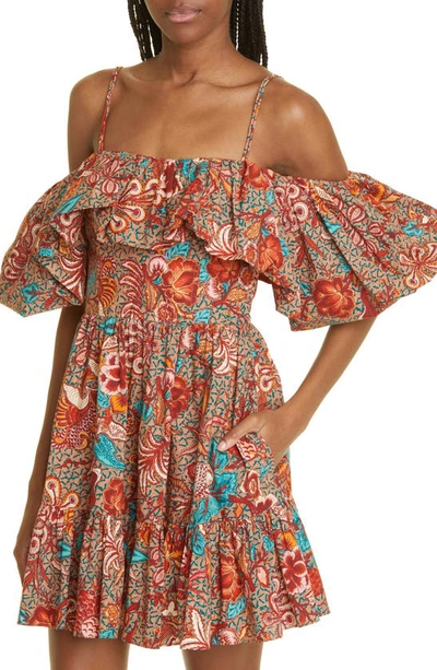 Ulla Johnson Lila Floral Cold Shoulder Dress In Primrose