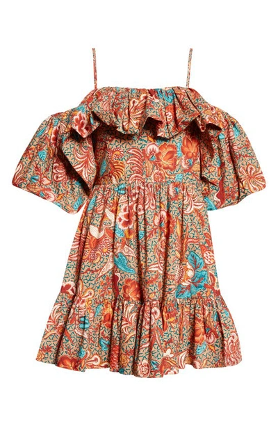 Ulla Johnson Lila Floral Cold Shoulder Dress In Primrose