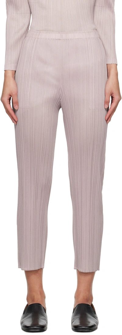 Shop Issey Miyake Pink Monthly Colors January Trousers In 21 Pale Pink