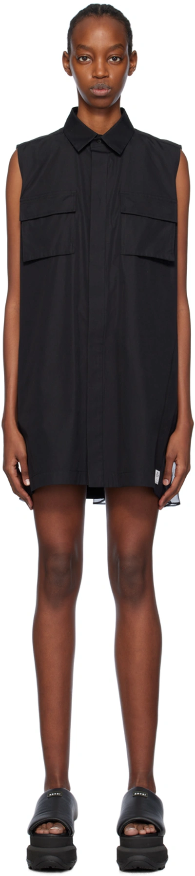 Shop Sacai Black Thomas Mason Edition Minidress In 001 Black