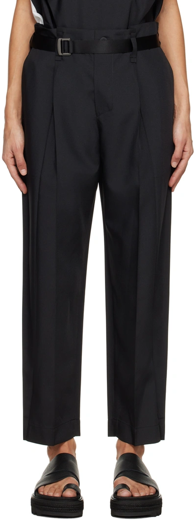 Shop 132 5. Issey Miyake Black Oblique Fold Trousers In 15 Black