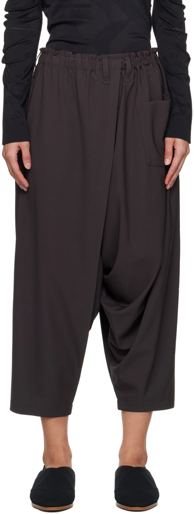 Shop 132 5. Issey Miyake Gray Seamless Bottoms Basic Trousers In 13 Charcoal Grey