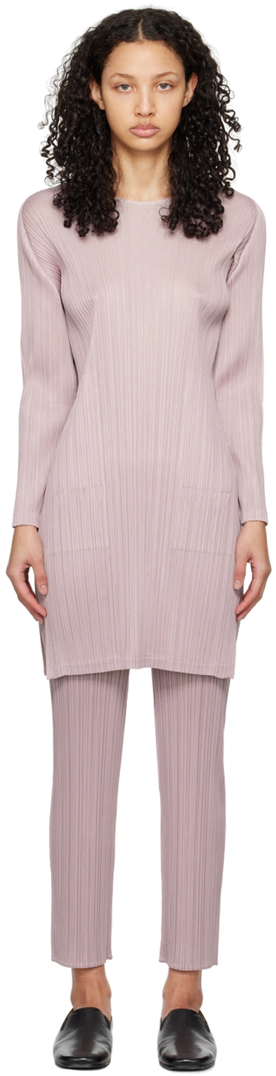 Shop Issey Miyake Pink Monthly Colors January Minidress In 21 Pale Pink