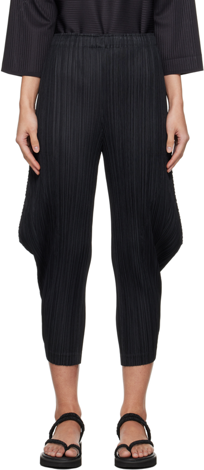 Shop Issey Miyake Black Thicker Bottoms 1 Trousers In 15 Black